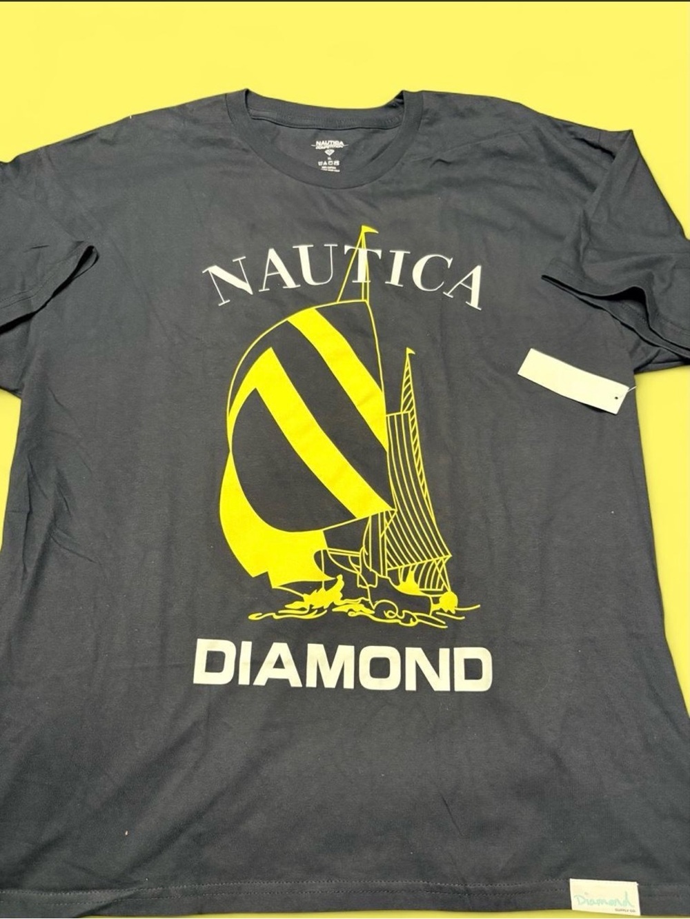 Nautica Navy Short-Sleeve Graphic Tee with Yellow Sail